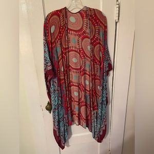 Blue and Red medallion Kimono